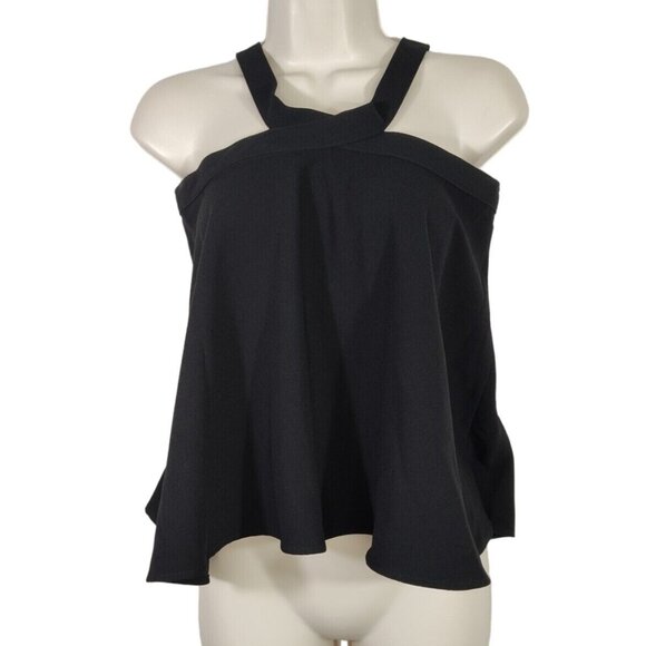 Zara Black Swing Tank Top Women Size M Sleeveless Zip Closure NEW - Picture 1 of 6